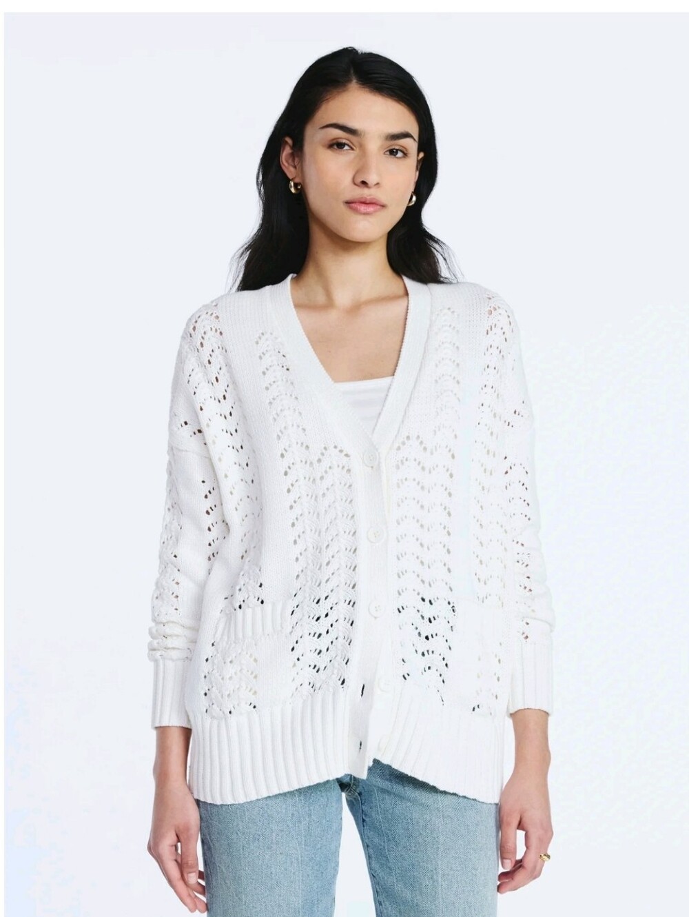 Scoop Women’s V Neck Sweater Cardigan, Midweight